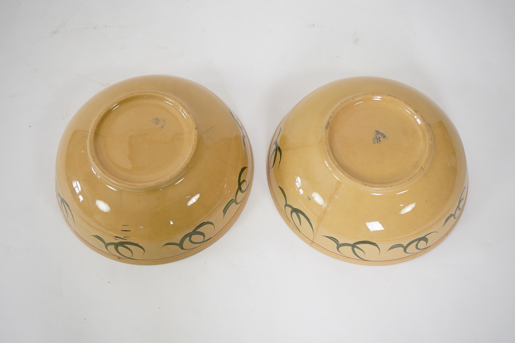Dr Christopher Dresser (1834-1904) for T.G. Green & Co Ltd.: A pair of 'Ivanhoe' large bowls or basins